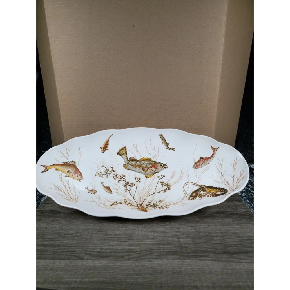 Montage of the Sea - Waverly Products Vintage Melamine Serving Platter